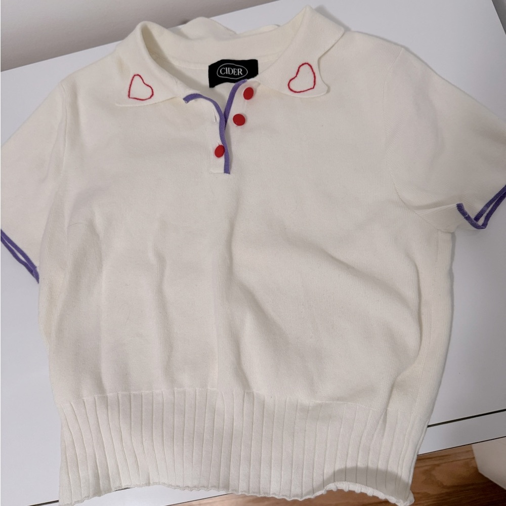 Cider crop vest sweater shirt